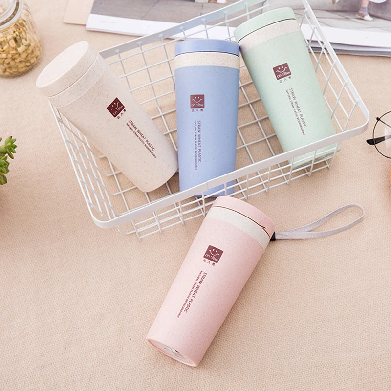 300ml Wheat Fiber Thermal Mug – Double Layer Portable Coffee Tea Water Cup for Office & Travel