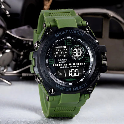 Top Luxury Electronic Watch for Man Outdoor Sport Watch Stopwatch Waterproof Calendar Digital Clock 24355 - BeeTrendyShop.COM