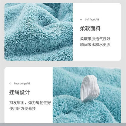 Women Dry Hair Towel Embroidered Coral Velvet Ladies Microfiber Soft Shower Cap Head Wrap Absorbent Fast Dry Ladies Head Towel - BeeTrendyShop.COM