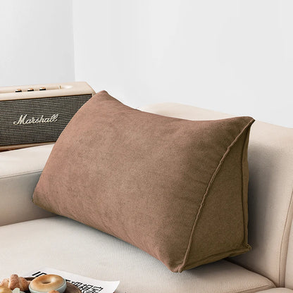 Soft Sofa Triangle Back Cushion Cover – Rectangular Bed Headboard Backrest Support Pillowcase with Pockets