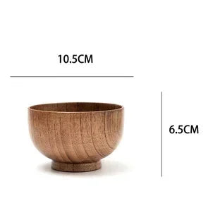 Japanese Jujube Wood Round Soup Bowl – Large Creative Children's Rice & Tableware Bowl
