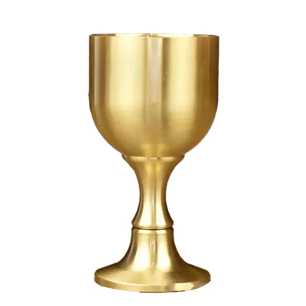 Gold Brass Wine Cup – Anti-Rust High Foot Stemware for Weddings & Parties