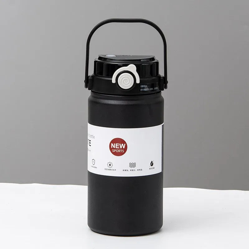 1L Stainless Steel Thermal Bottle with Straw – Vacuum Flask Hot & Cold Fitness Tumbler