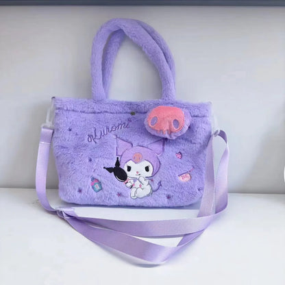 Sanrio Hello Kitty Plush Bag Kawaii Kuromi My Melody Cute Cartoon Anime Handbag Cinnamoroll Storage Tote Bags Women Girl Gifts - BeeTrendyShop.COM
