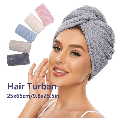 Woman wearing a gray hair turban with color swatches on a white background