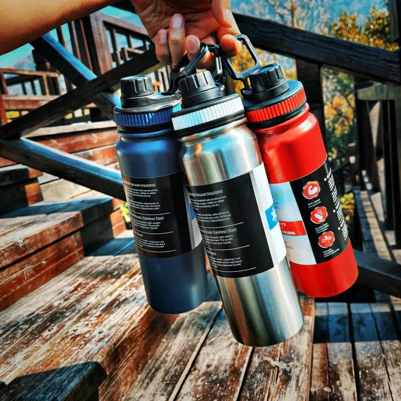 600/800/1000ML Portable Thermos Bottle – 304 Stainless Steel Double Wall Vacuum Flask