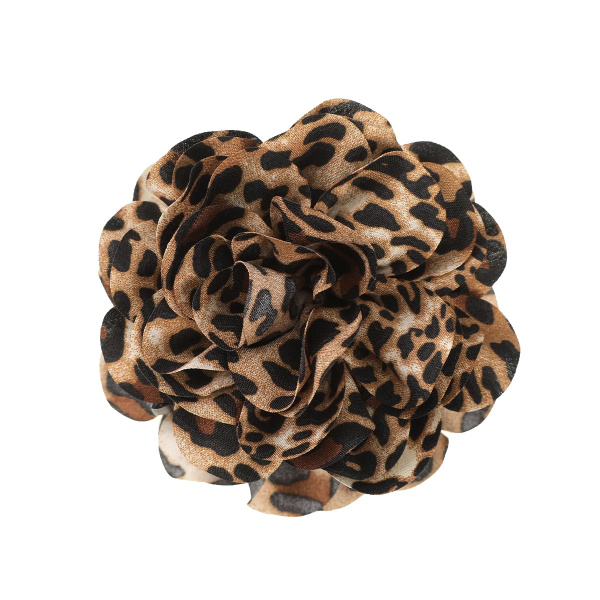 Leopard Print Flower Hair Claw Clip – Vintage Barrette for Women