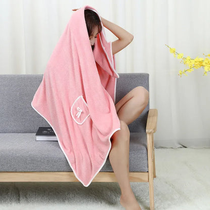 Women's Wearable Bath Towel Dress – Soft Absorbent Bathrobe Wrap for Spa & Home