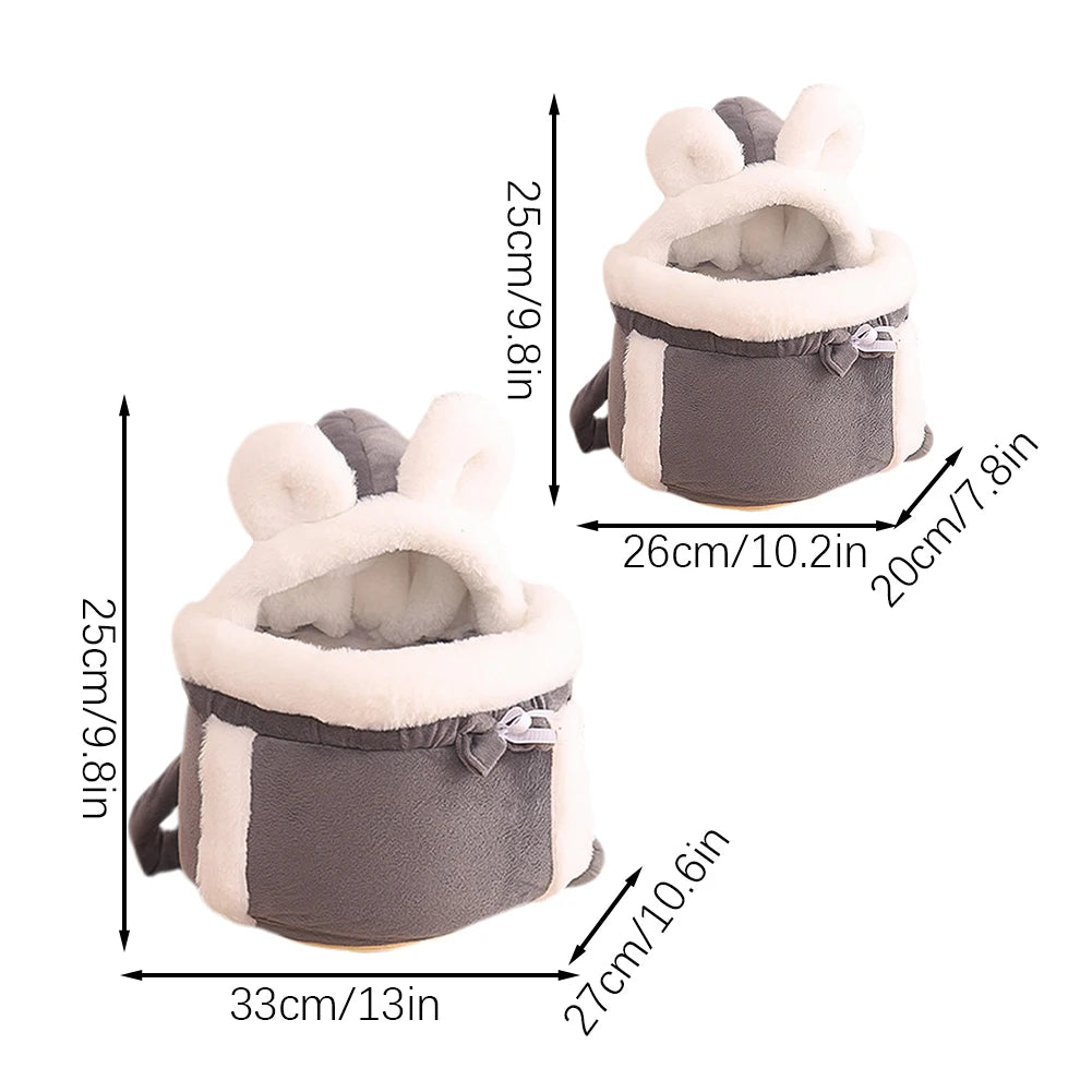 Pet Carrier Bag Cat Dogs Plush Backpack Outdoor Travel Walking Winter Warm Nest Kitten Puppy Hanging Chest Portable Carriers