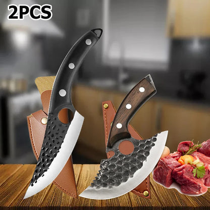 Handmade Forged Kitchen Knife Set – Multifunctional Chef Knives with Bottle Opener