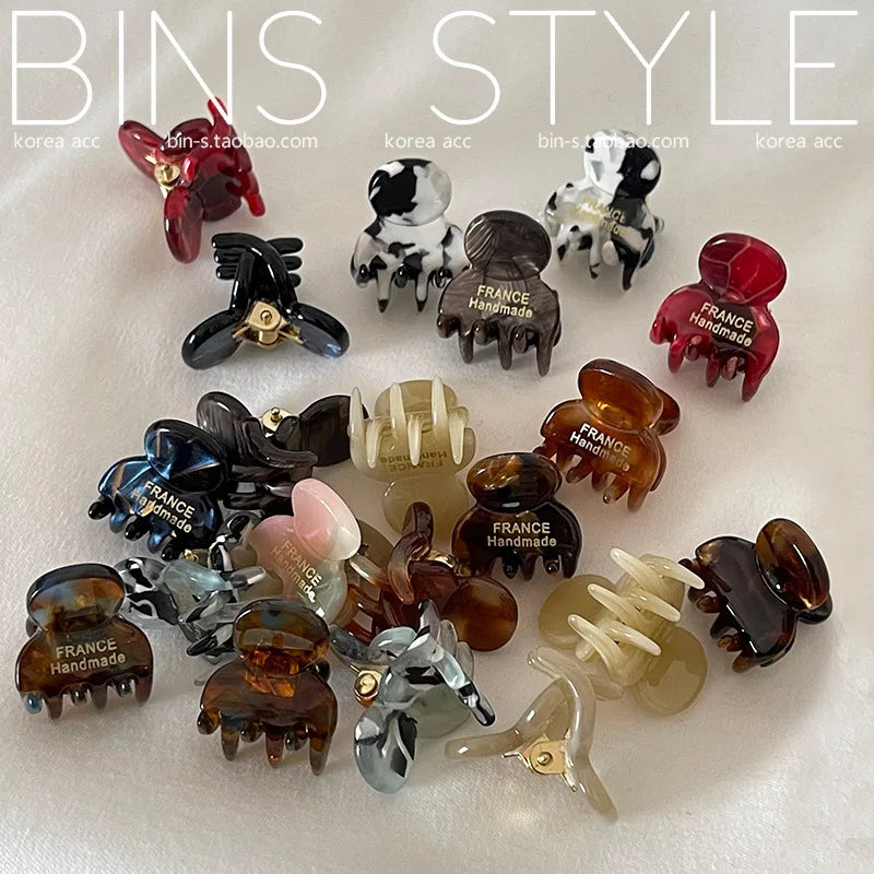 Mini Acetate Hair Claw Clips 2cm – Small Side Pins Set for Girls & Women
