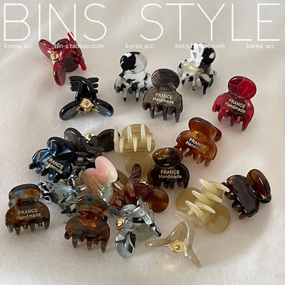 Mini Acetate Hair Claw Clips 2cm – Small Side Pins Set for Girls & Women