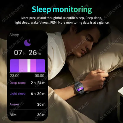 Military Smartwatch for Men – IP68 5ATM Waterproof, Outdoor Fitness Tracker, Health Monitor, Bluetooth