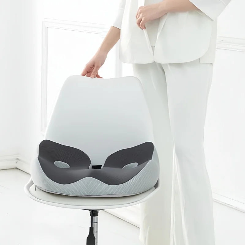 Memory Foam Seat Cushion 48x39cm – Ergonomic Back & Tailbone Pain Relief for Office, Car & Travel