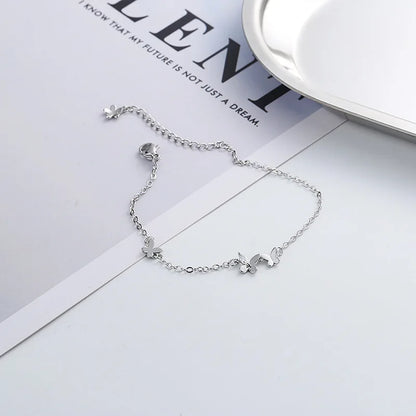 VENTFILLE 925 Silver Diamond Butterfly Bracelet – Adjustable Flower Jewelry for Women