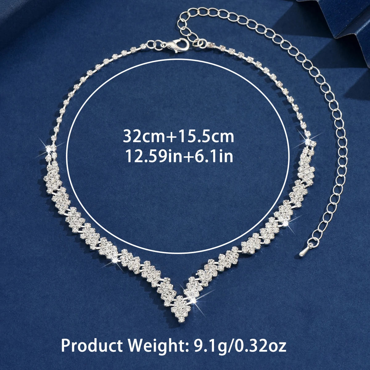 Light Luxury Geometric Rhinestone Chain Necklace – Minimalist Elegant Accessory for Women