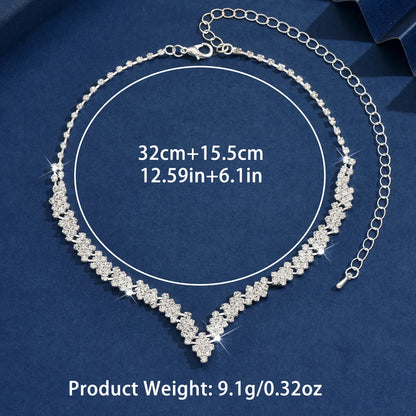 Light Luxury Geometric Rhinestone Chain Necklace – Minimalist Elegant Accessory for Women