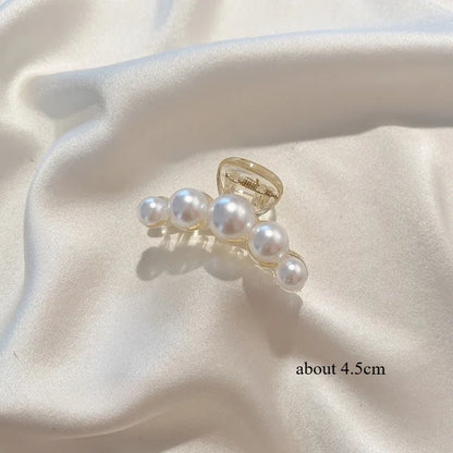 Korean Big Pearl Hair Claw Clip – Elegant Hairgrip Barrette for Women & Girls
