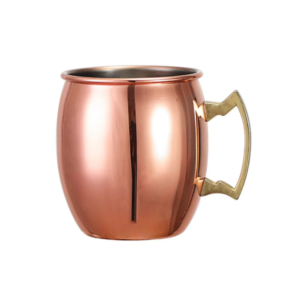 Drinkware Stainless Steel Moscow Mule Mug Fall-resistant Durable Beer Cup with Handle Cocktail Wine Cup Pub