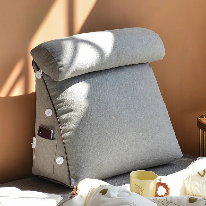 Tatami Triangle Bedhead Backrest Cushion 45 & 60cm – Soft Neck & Waist Support for Sofa & Bed