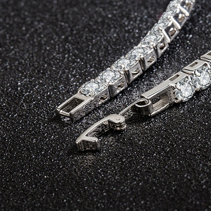 925 Sterling Silver Zirconia Tennis Bracelet – 4mm Elegant Jewelry for Women