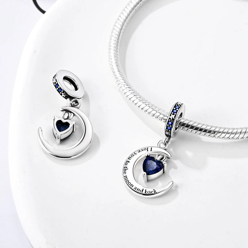925 Sterling Silver Love Heart Family Charm Bead – DIY Jewelry Gift for Women