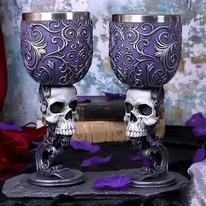 Gothic Dragon Claw Viking Wine Goblet – 3D Skull Punk Bar Cup
