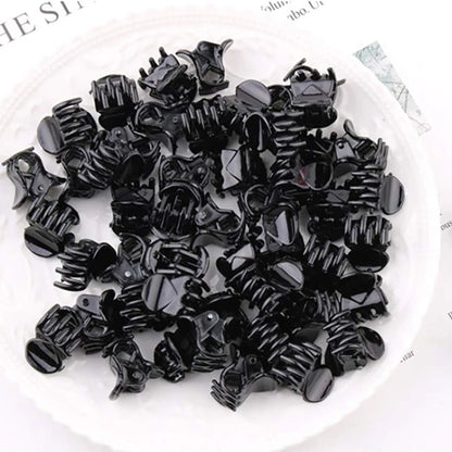 Mini Black Hair Claw Clips – Plastic Ponytail Hairpins for Women & Girls (10/20/30Pcs)