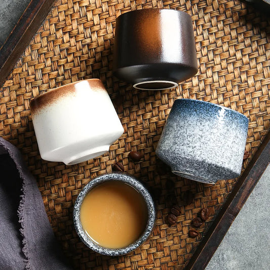 Japanese Style Ceramic Coffee Cup Drinkware Wine Mug Water Mugs Gift Wholesale 200ml Porcelain Personal Single Pottery Tea Cups