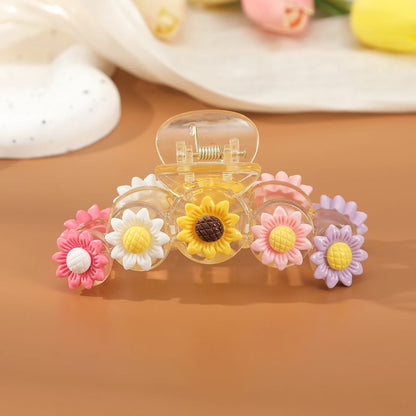Sweet Flower Hair Claw Clip – Cute Ponytail Hairpin for Women