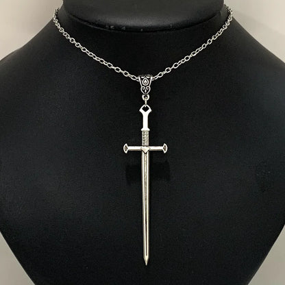 Gothic Sword & Dagger Pendant Necklace – Pagan Medieval Witchcraft Jewelry for Men & Women