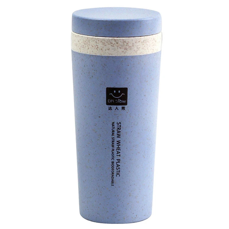 300ml Wheat Fiber Thermal Mug – Double Layer Portable Coffee Tea Water Cup for Office & Travel