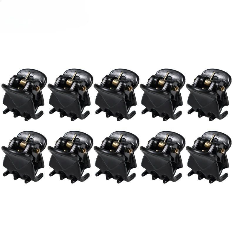 Mini Black Hair Claw Clips Set – Plastic Ponytail Holder for Women, Girls & Kids (10/20/30Pcs)