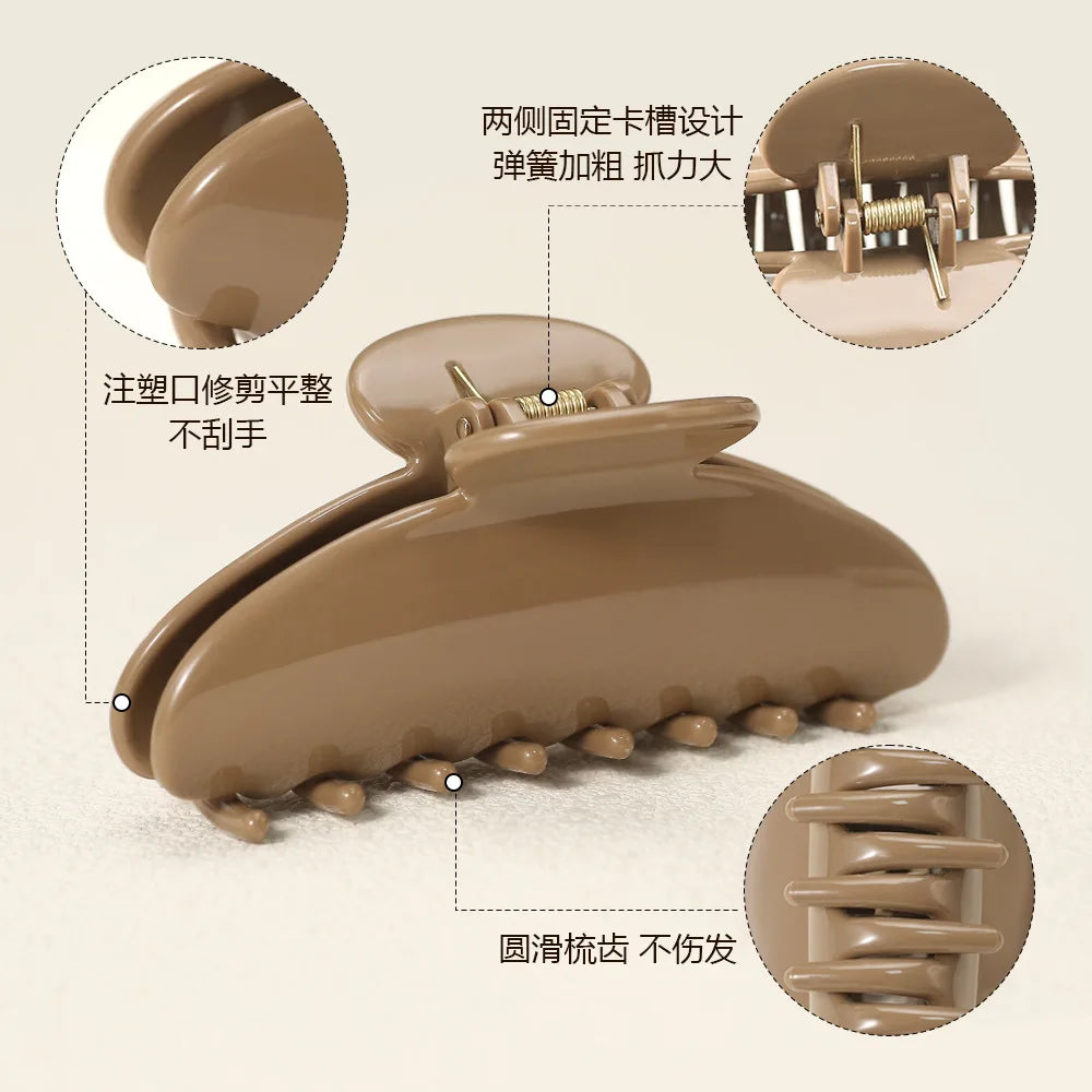 11CM Large Hair Claw Clip – Simple Plastic Crab Clamp for Women & Girls