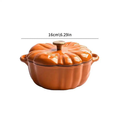 Pumpkin-Shaped Enamel Stock Pot – Non-Stick Multifunction Soup & Stew Cooker