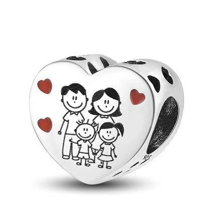 925 Sterling Silver Heart, Flower, Clover & Turtle Charm Bead – DIY Birthday Jewelry