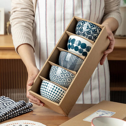 Japanese Creative Ceramic Bowl Set – Soup, Rice & Fruit Household Kitchen Tableware