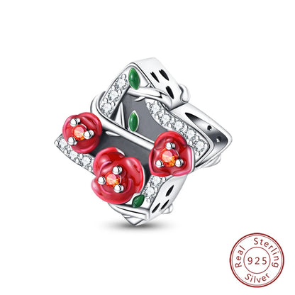925 Sterling Silver Red Wine, Chili & Dumbbell Charm Bead – Fun DIY Jewelry