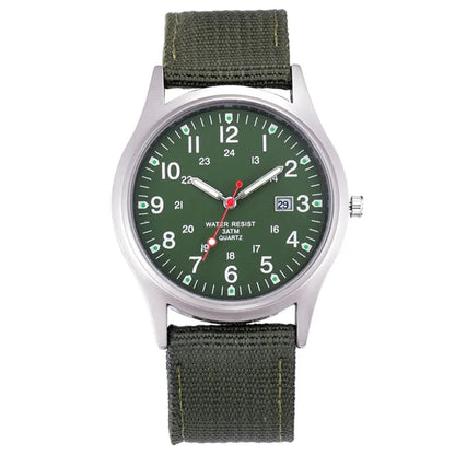 1pc / lot Cheap Watches For Men Fashion Nylon Band Military Army Sports Date Quartz Watch Erkek Barato Saat Reloj Hombre Black - BeeTrendyShop.COM