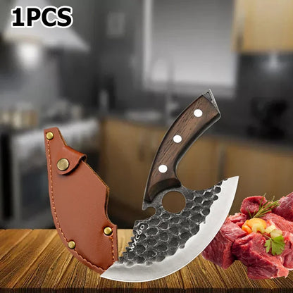 Handmade Forged Kitchen Knife Set – Multifunctional Chef Knives with Bottle Opener