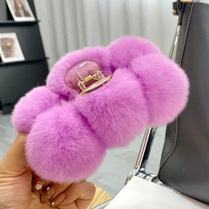 Furry Korean Hair Claw Clip – Fashion Barrette for Women
