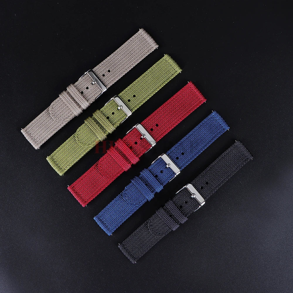 Nylon Canvas Watch Band Woven Soft Belt Universal Bracelet for Men Women Sport Military Universal  Wristband 18mm 20mm 22mm 24mm - BeeTrendyShop.COM