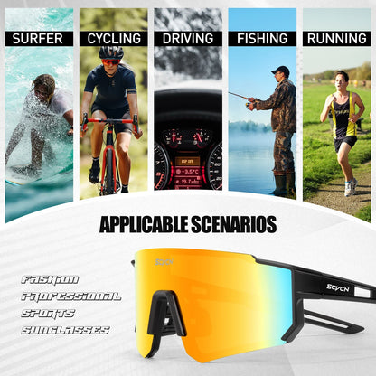 SCVCN Sport Cycling Sunglasses – TR90 Frame UV400 for Hiking & Baseball