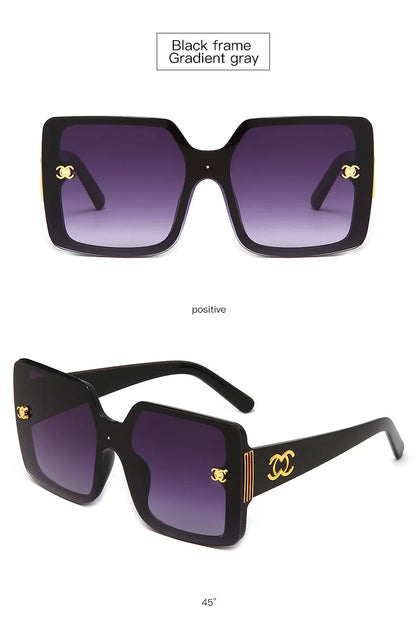 MERCELYN Luxury Glamour Sunglasses – UV400 Oversized Square Designer Style