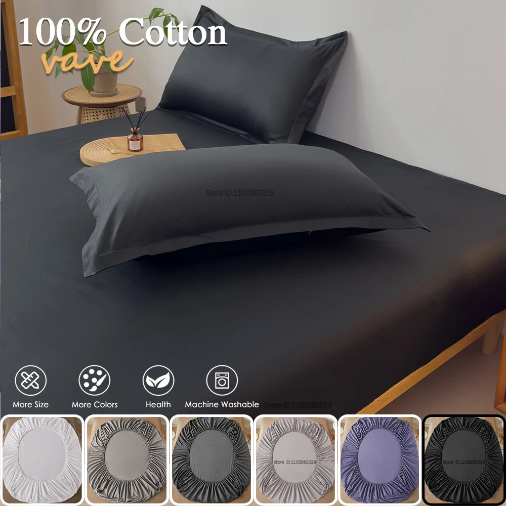 Fitted Bed Sheet with 360° Elastic Band – Mattress Protector Cover for Single, Double, King & Queen 160x200