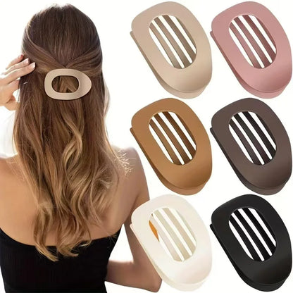 Flat Hair Claw Clip – French Korean Style Leopard Top Clip for Women
