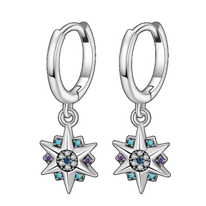 925 Sterling Silver Sparkling Hoop Earrings – Moon Pearl Heart Crystal Jewelry for Women