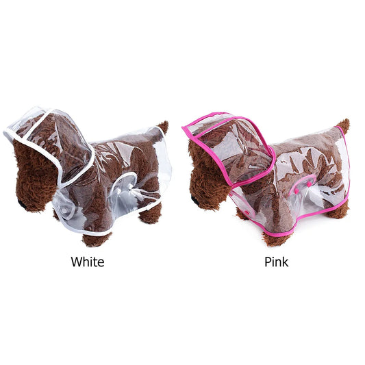 Clear Plastic Dog Rain Poncho - Waterproof Cape with Color Edges