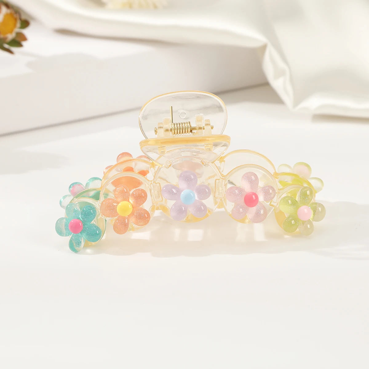 Sweet Flower Hair Claw Clip – Cute Ponytail Hairpin for Women