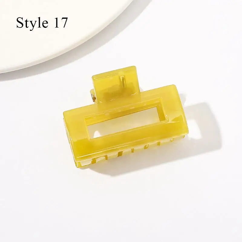 Mini Jelly Color Hair Claw Clip – Geometric Acrylic Shark Clip for Women & Girls